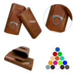 A leather cigar case that can hold 3 cigars