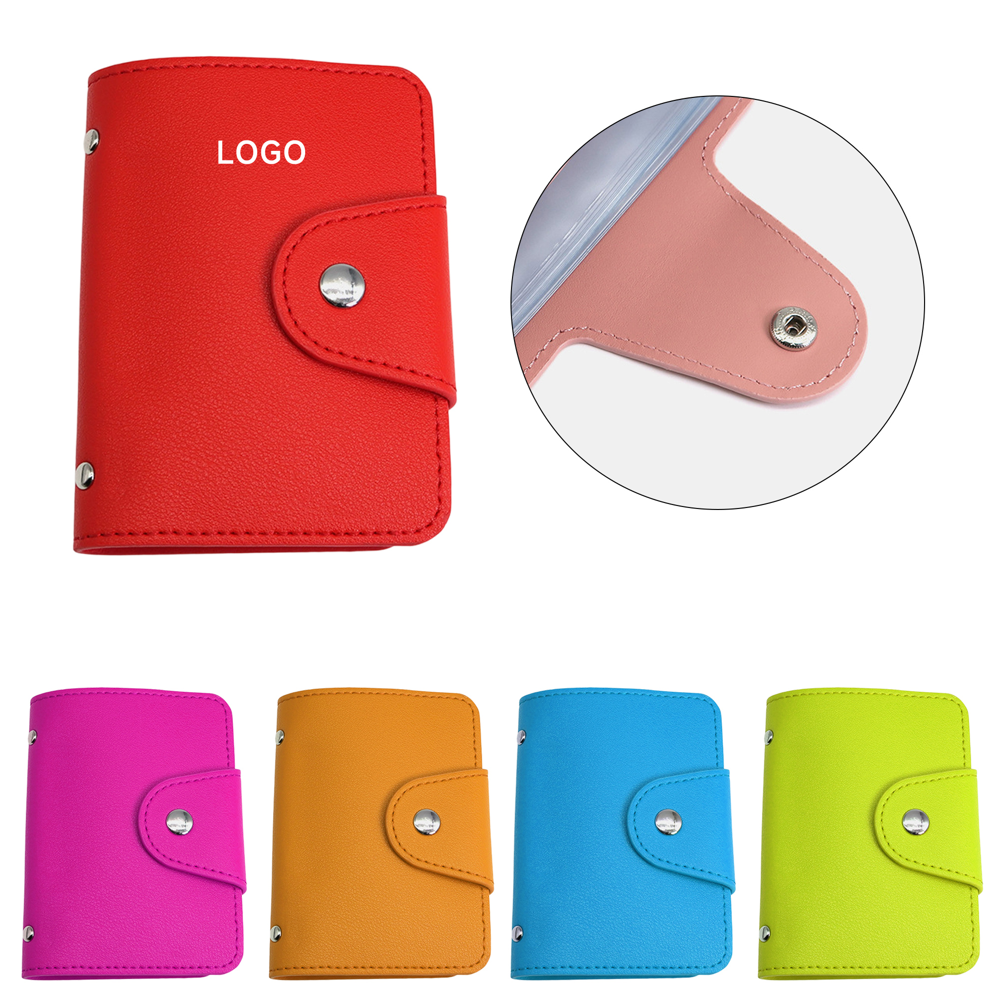 123123 PU Leather Wallets Integrated Money Clip Holder - Image 1