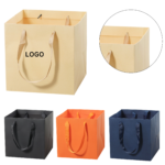Square Paper Bag with Ribbon Handle