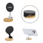 Magnetic Phone Stand Foldable Bamboo Base Desktop Holder