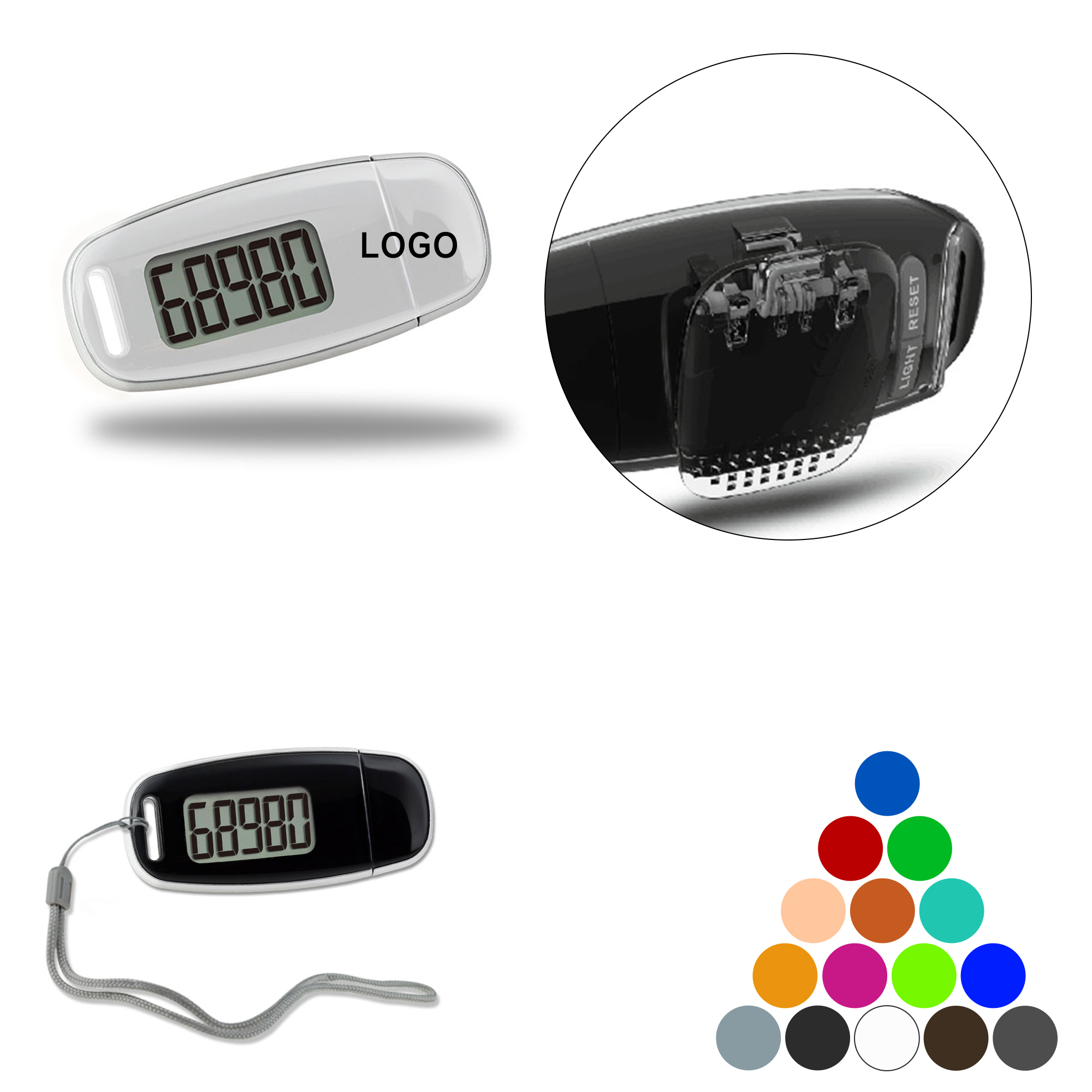 45456 USB Rechargeable Backlight Pedometers - Image 1