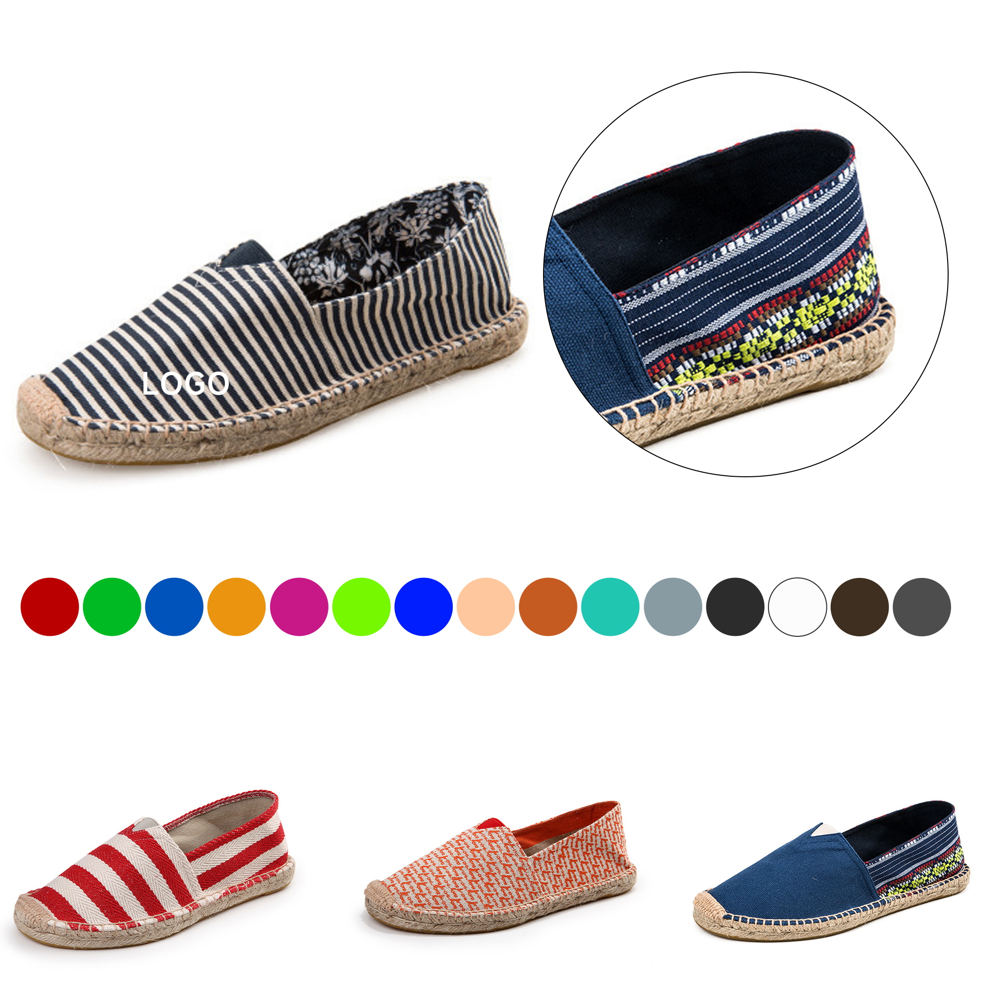 4546 Classic Canvas Loafer Flat Shoes - Image 1