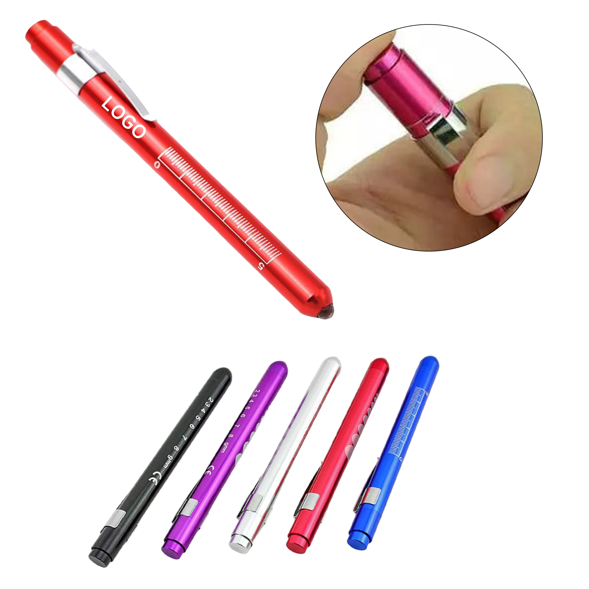 48789 Aluminum Alloy LED Medical Pen Light With Pupil Gauge - Image 1
