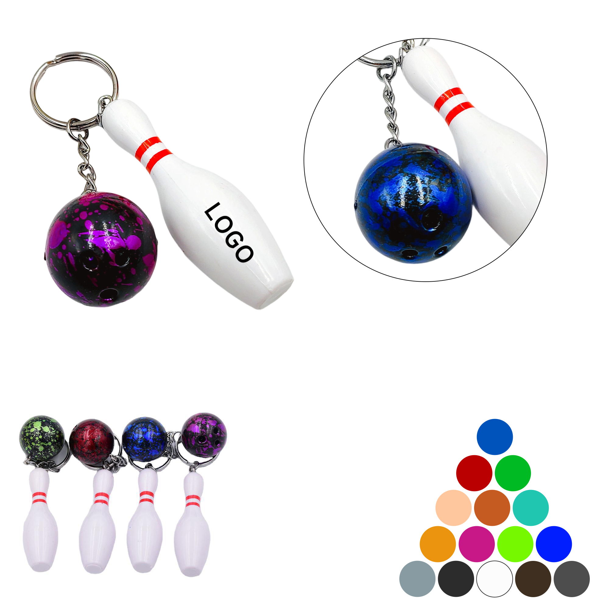 6 (1) Bowling Pin Keychain - Image 1