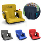 Foldable Stadium Seat with Adjustable Backrest and Cup Holder