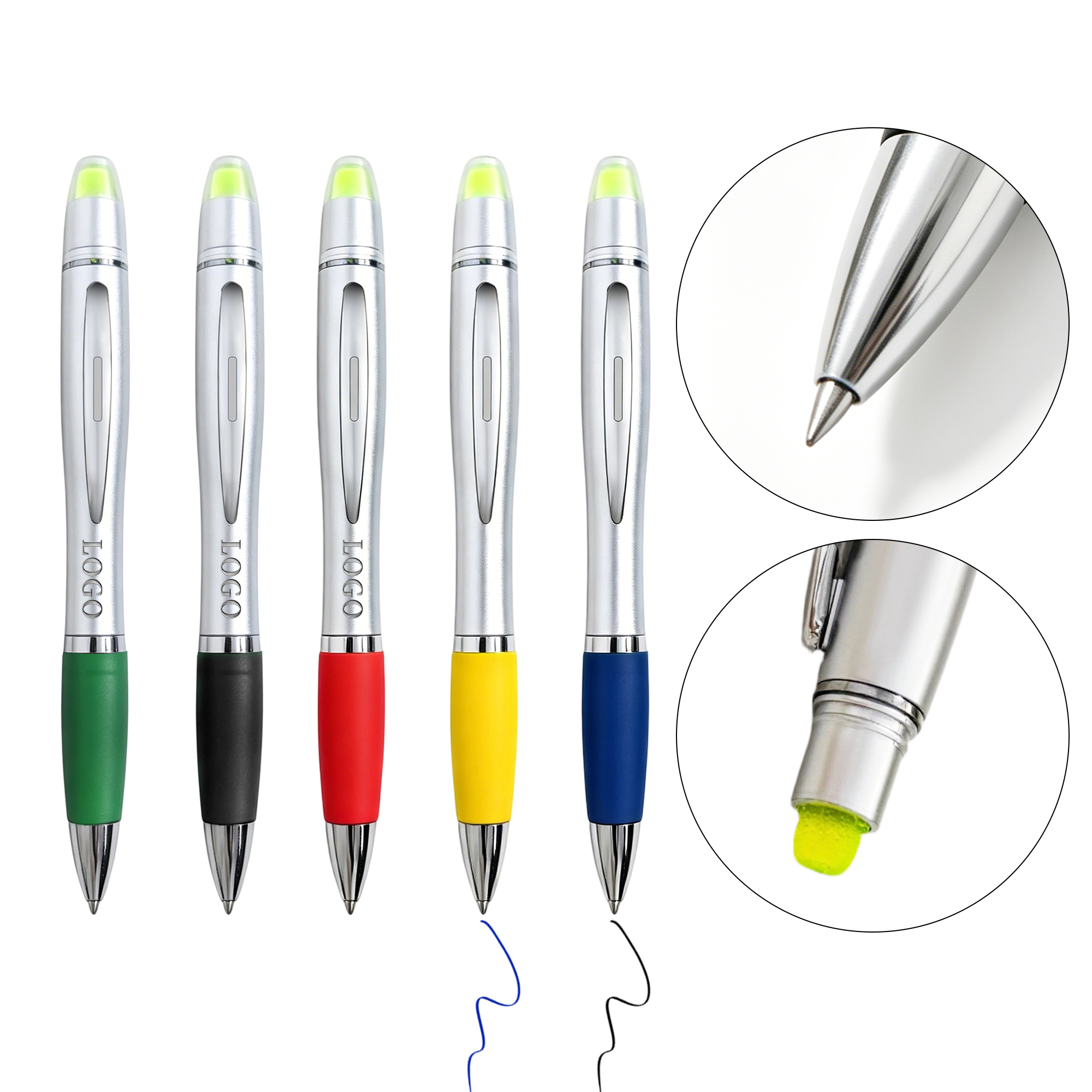 787897 Ballpoint Pen Solid Highlighter Dual End Stylus Combo - Image 1