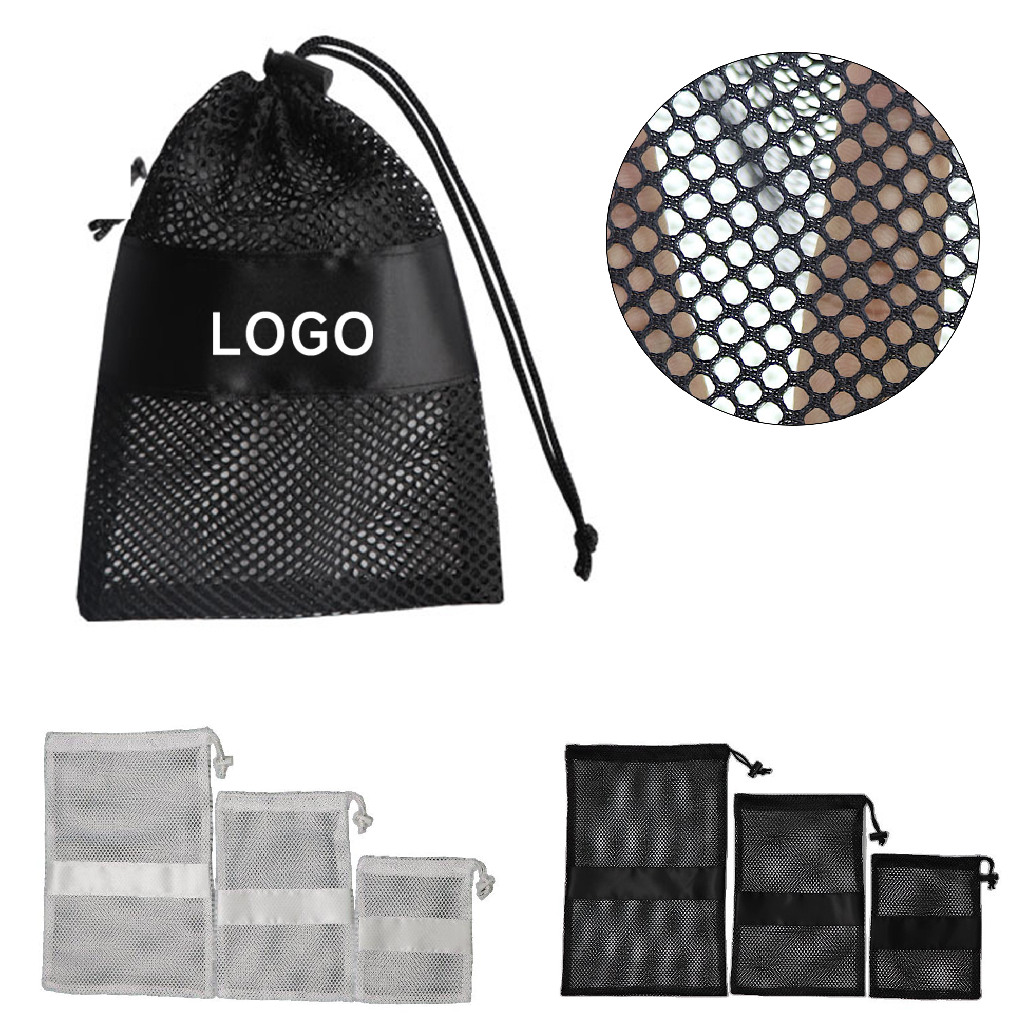 7898 Mesh Drawstring Sports Towel Bag - Image 1