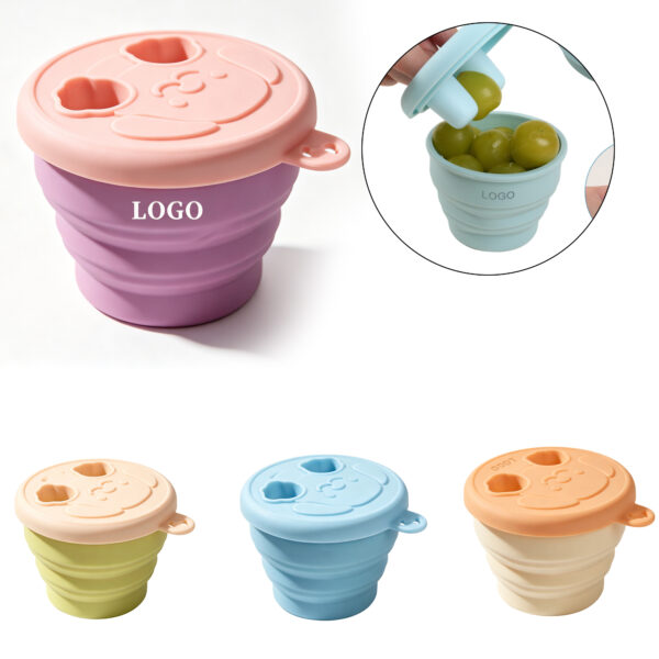 View with Logo  Download Collapsible Silicone Snack Bowl Foldable Flip Lid