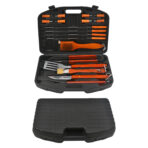18 Pieces Wood BBQ Utensils with Carrying Case - Image 2