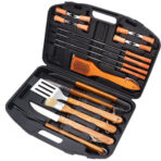 18 Pieces Wood BBQ Utensils with Carrying Case - Image 3