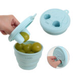 View with Logo  Download Collapsible Silicone Snack Bowl Foldable Flip Lid - Image 3