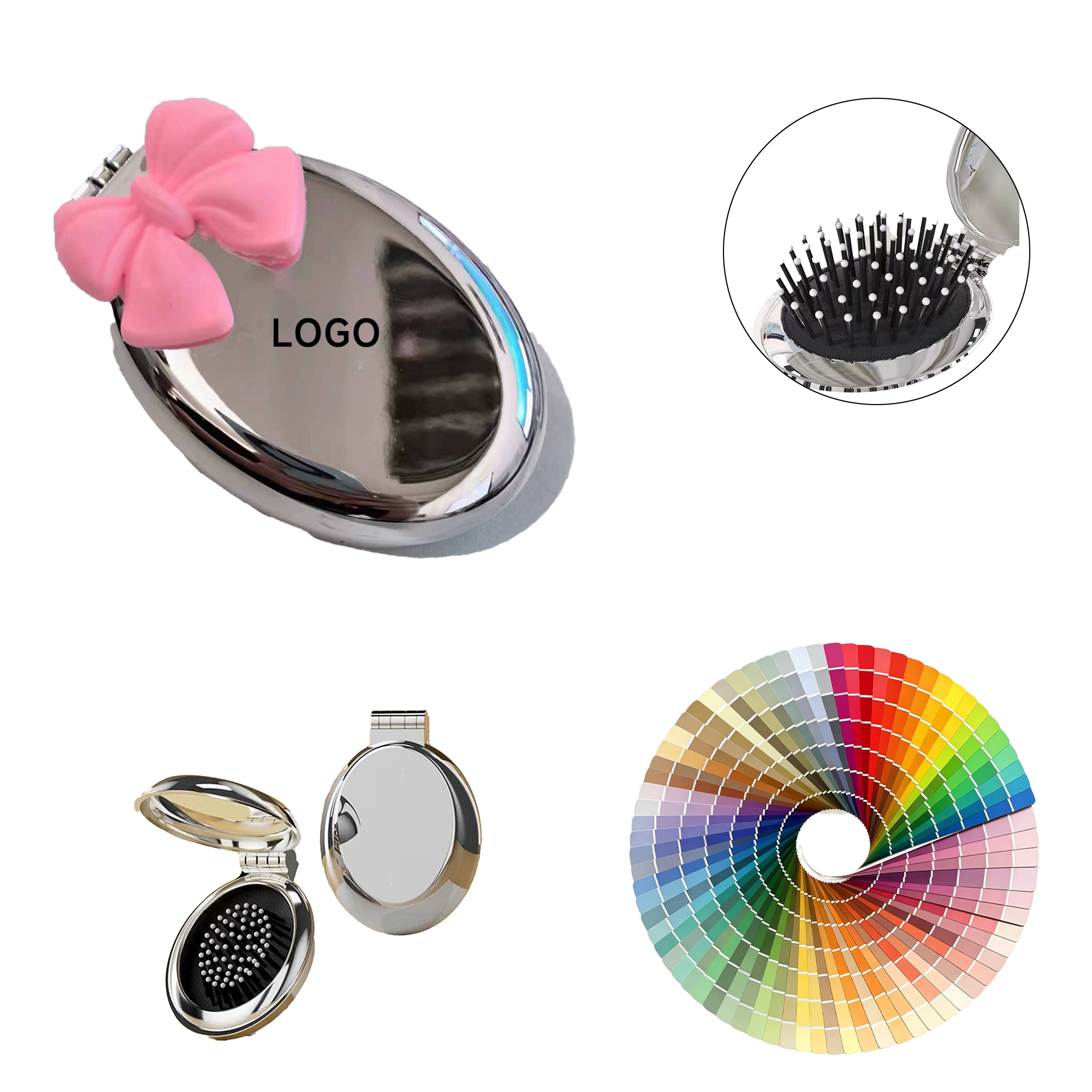 未标题-1 Folding Air Cushion Comb With Mirror - Image 1