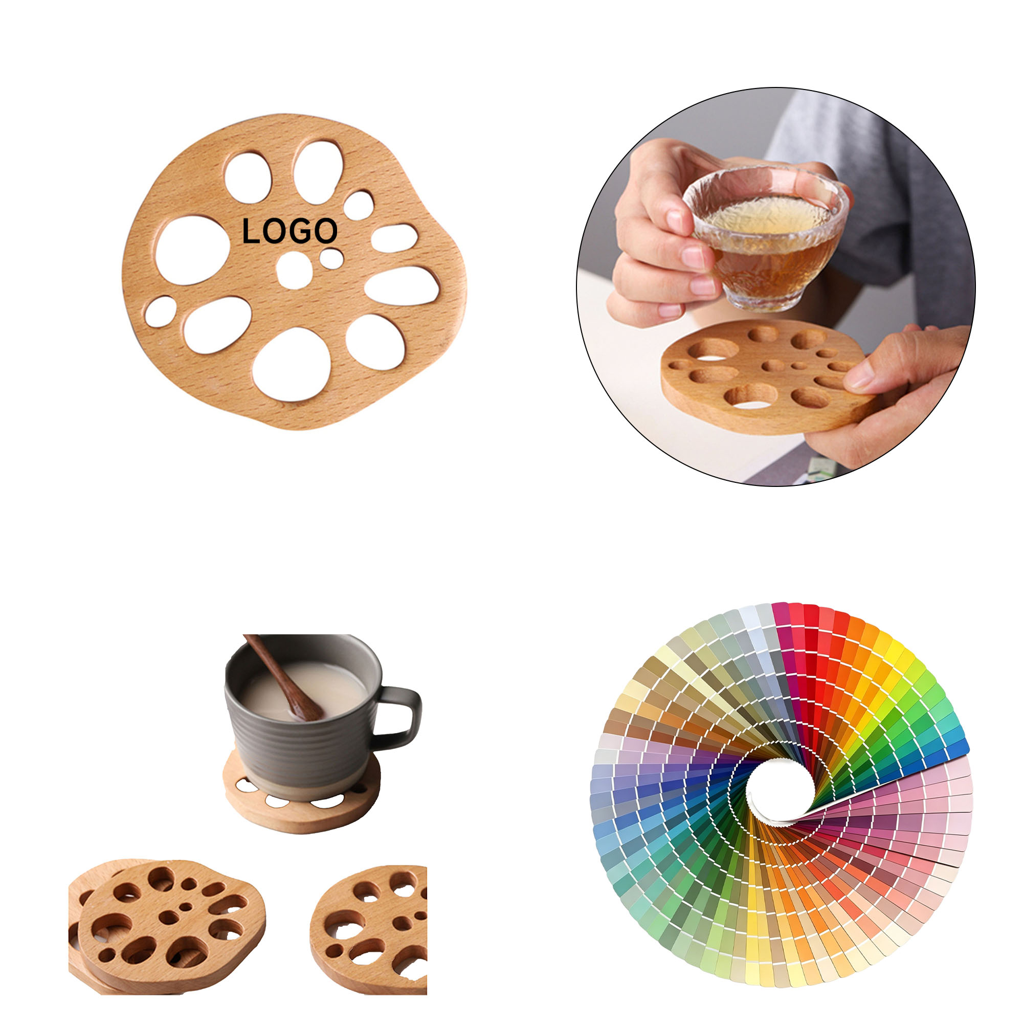 未标题-1 Lotus Root Slice-Shaped Heat-Resistant Mat - Image 1