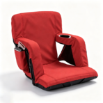 Foldable Stadium Seat with Adjustable Backrest and Cup Holder - Image 2