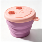 View with Logo  Download Collapsible Silicone Snack Bowl Foldable Flip Lid - Image 7