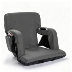 Foldable Stadium Seat with Adjustable Backrest and Cup Holder - Image 3
