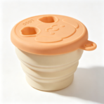 View with Logo  Download Collapsible Silicone Snack Bowl Foldable Flip Lid - Image 6