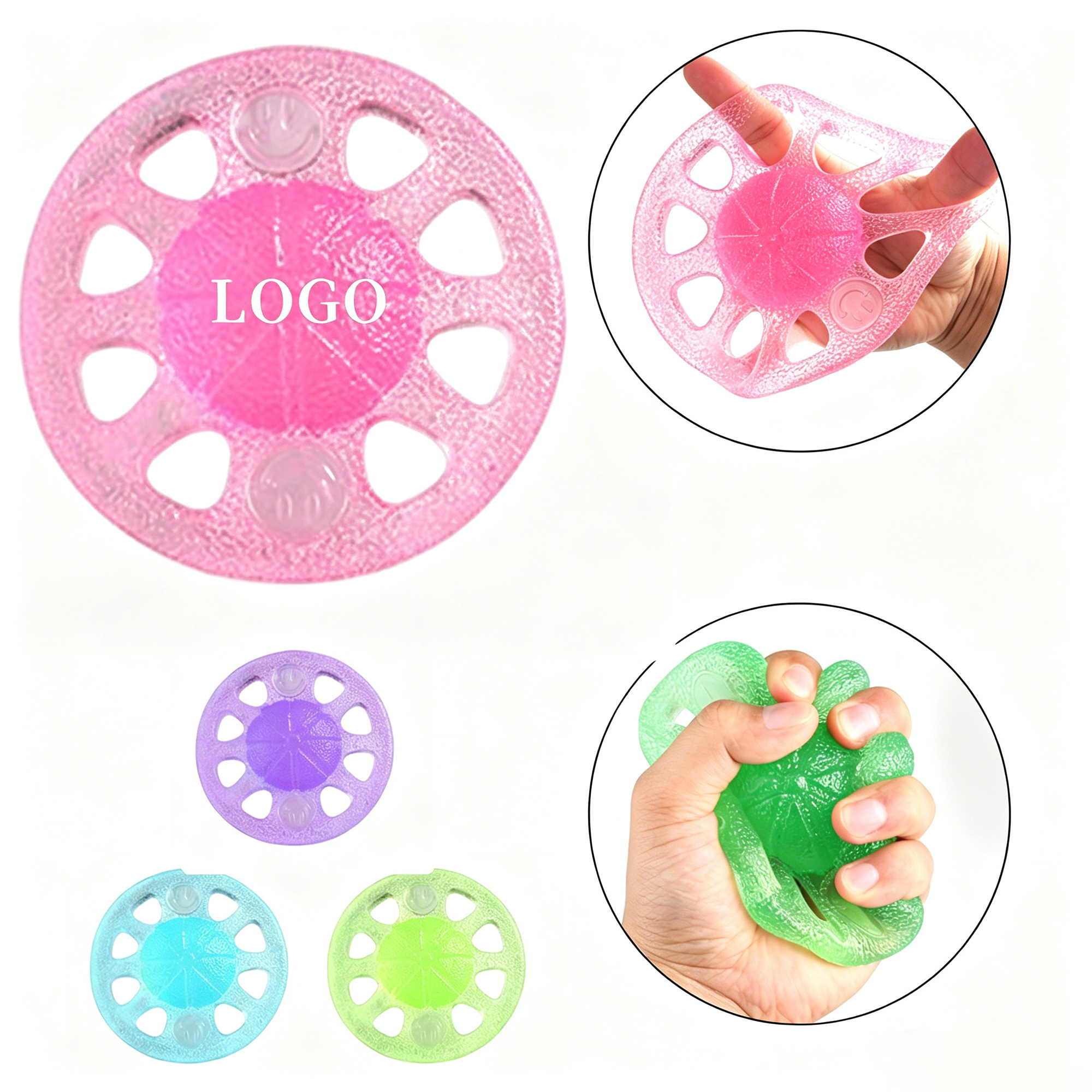清晰度 (4) TPR Stress Relief Hand Exercise Ball With Stretchable Grip Design - Image 1