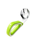 316 Stainless Steel Baby Training Spoon Fork Silicone Handle - Image 3